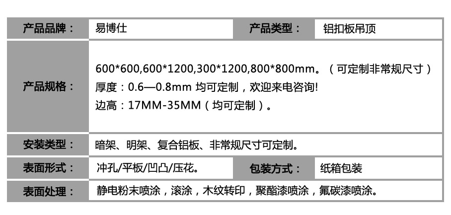 鋁礦棉復(fù)合板_參數(shù)表